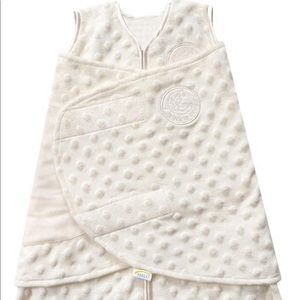 HALO Sleepsack Swaddle, Velboa Plush Dots, Cream, Newborn, 0-3 Months